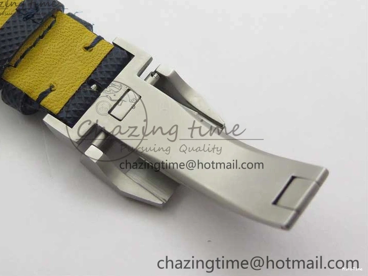 MIROTIME 0304 Reliable Pilot Chrono Blue Angels Black Ceramic ZF Best Edition on Blue Leather Strap A 7088